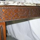 Antique Gothic Revival Marble Top Mahogany Center Table