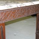 Antique Gothic Revival Marble Top Mahogany Center Table