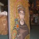 Italian Byzantine Emperor Justinian Mosaic Plaque by Carlo Signorini of Ravenna