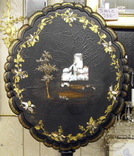 Japanese Papier Mache Lacquered Tilt-Top Table