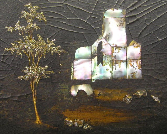 Japanese Papier Mache Lacquered Tilt-Top Table