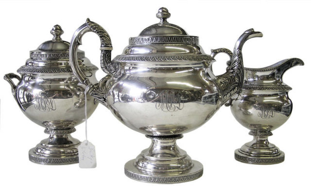 1840 Bailey & Kitchen Silver Tea Set