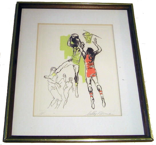 Leroy Neiman Artist Proof Basketball Etching