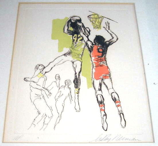 Leroy Neiman Artist Proof Basketball Etching