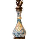 Antique Longwy Ottoman Orientalist Style Faience Pottery Vase Lamp
