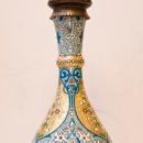 Antique Longwy Ottoman Orientalist Style Faience Pottery Vase Lamp