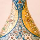 Antique Longwy Ottoman Orientalist Style Faience Pottery Vase Lamp
