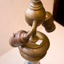 Antique Longwy Ottoman Orientalist Style Faience Pottery Vase Lamp