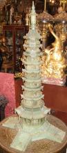 Antique Chinese Serpentine Stone Buddhist Pagoda 36 in (92 cm)