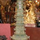 Antique Chinese Serpentine Stone Buddhist Pagoda 36 in (92 cm)