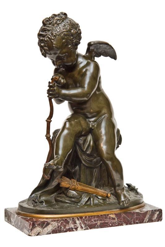 Antique Cupid Bronze Sculpture After Charles Gabriel Sauvage ( AKA Lemire )