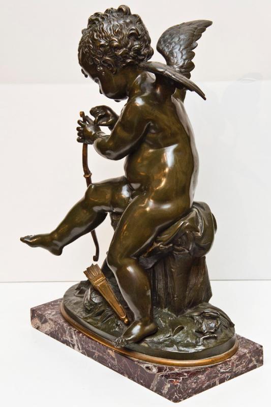 Antique Cupid Bronze Sculpture After Charles Gabriel Sauvage ( AKA Lemire )