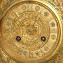 Antique French Napoleon III Gilt Metal Jewelled Mantle Clock