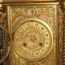 Antique French Napoleon III Gilt Metal Jewelled Mantle Clock