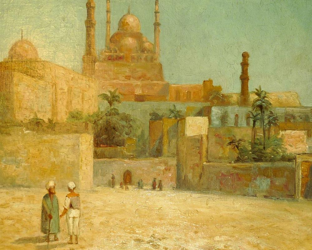 Citadel of Cairo Fontville de Breanski Jr Orientalist Oil Painting
