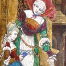 Antique Limoges French Enamel Plaque Medieval Court Scene