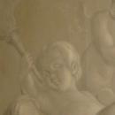 Antique Summer Allegorical Oil Painting with Cherubs or Putti En Grisaille