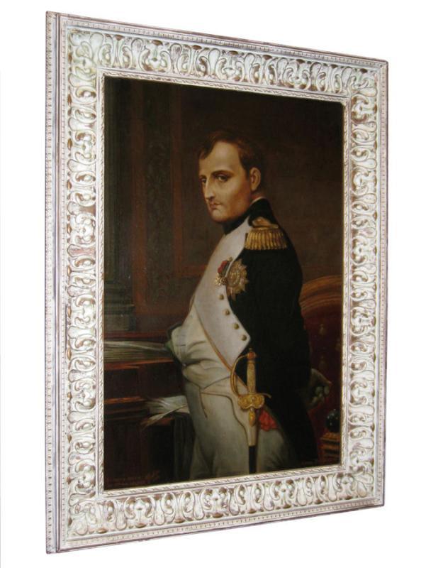 Antique Napoleon Portrait Oil Painting After Delaroche by Sellier Dated 1915