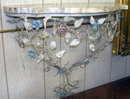 Wrought Iron Floral Mirror & Wall Console