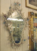 Wrought Iron Floral Mirror & Wall Console