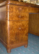 Art Deco Mid-Century Walnut Kneehole Desk