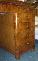 Art Deco Mid-Century Walnut Kneehole Desk