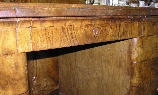 Art Deco Mid-Century Walnut Kneehole Desk