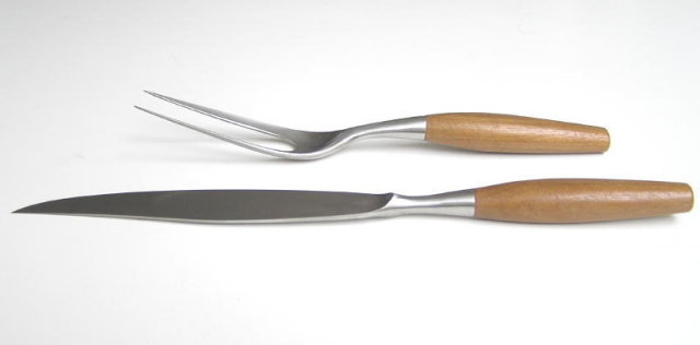 Dansk Fjord Teak Carving Knife & Fork