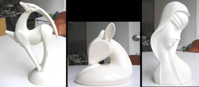 2 Haeger & 1 JARU Ceramic Figurines