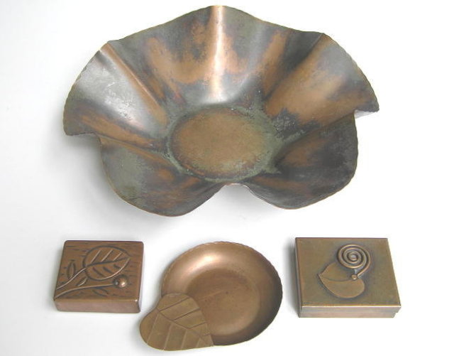 Rebajes 1 Copper Bowl 2 Boxes & 1 Ashtray
