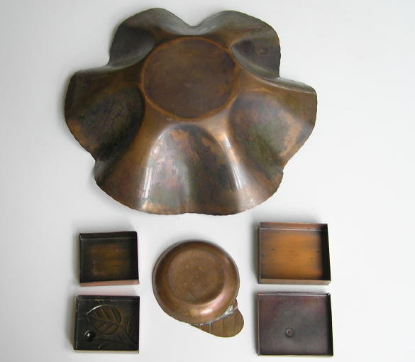 Rebajes 1 Copper Bowl 2 Boxes & 1 Ashtray