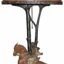 Bergman Orientalist Cold Painted Bronze Lamp with Glass Shade