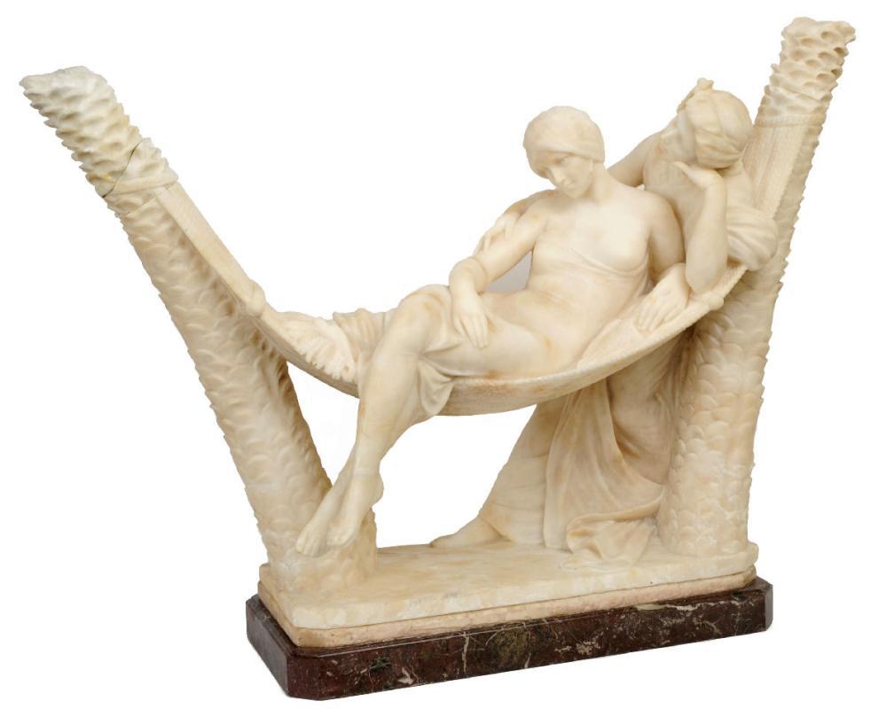 Emilio Fiaschi (Italian, 1858-1941) Marble Orientalist Sculpture