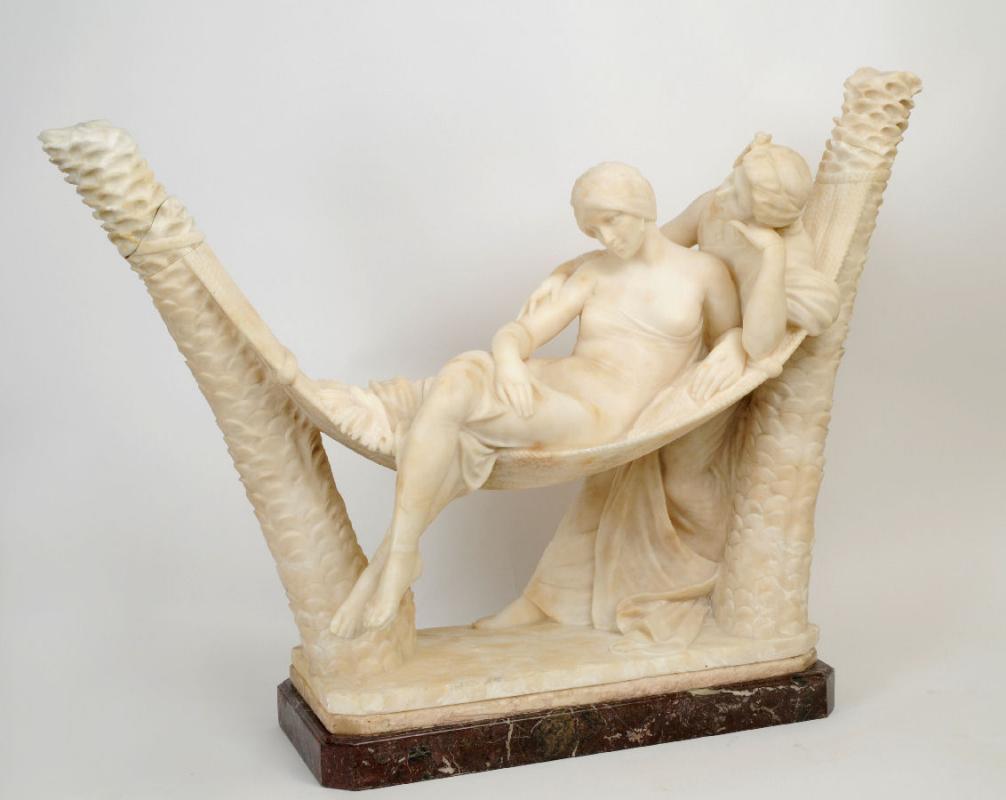 Emilio Fiaschi (Italian, 1858-1941) Marble Orientalist Sculpture