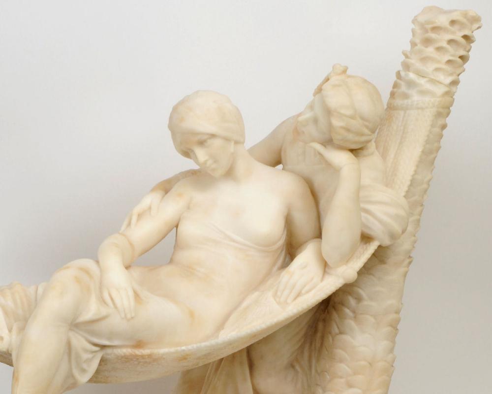Emilio Fiaschi (Italian, 1858-1941) Marble Orientalist Sculpture