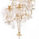 Pair Bagues Style Rock Crystal Gilt Metal Wall Appliques Sconces
