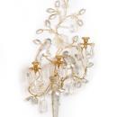 Pair Bagues Style Rock Crystal Gilt Metal Wall Appliques Sconces