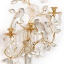 Pair Bagues Style Rock Crystal Gilt Metal Wall Appliques Sconces