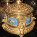 Pair Antique French Rococo Louis XV Style Ormolu Bronze Ewer Lamps After Clodion
