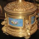 Pair Antique French Rococo Louis XV Style Ormolu Bronze Ewer Lamps After Clodion
