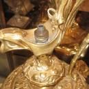 Pair Antique French Rococo Louis XV Style Ormolu Bronze Ewer Lamps After Clodion