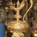 Pair Antique French Rococo Louis XV Style Ormolu Bronze Ewer Lamps After Clodion
