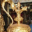Pair Antique French Rococo Louis XV Style Ormolu Bronze Ewer Lamps After Clodion
