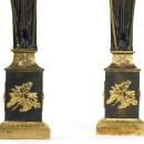Pair Antique Figurative French Directoire Period Gilt Bronze Candelabra