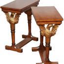 Pair Vintage Regency Federal Style Parcel Gilt Side or End Tables