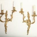 Set of 4 Gilt Bronze French Rococo Louis XV Style Wall Sconces
