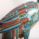 Pair Antique Chinese Cloisonne Crane Figures Censers Incense Burners