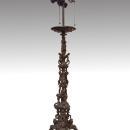 Antique E.F. Caldwell Baroque Revival Bronze & Marble Floor Lamp