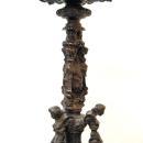 Antique E.F. Caldwell Baroque Revival Bronze & Marble Floor Lamp