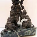 Antique E.F. Caldwell Baroque Revival Bronze & Marble Floor Lamp